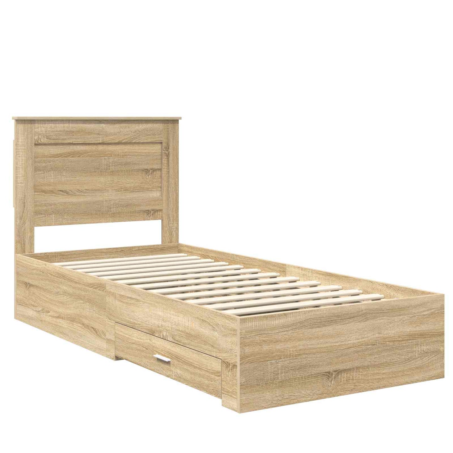 Bed Frame with Drawer with Headboard Manual Engineered Wood