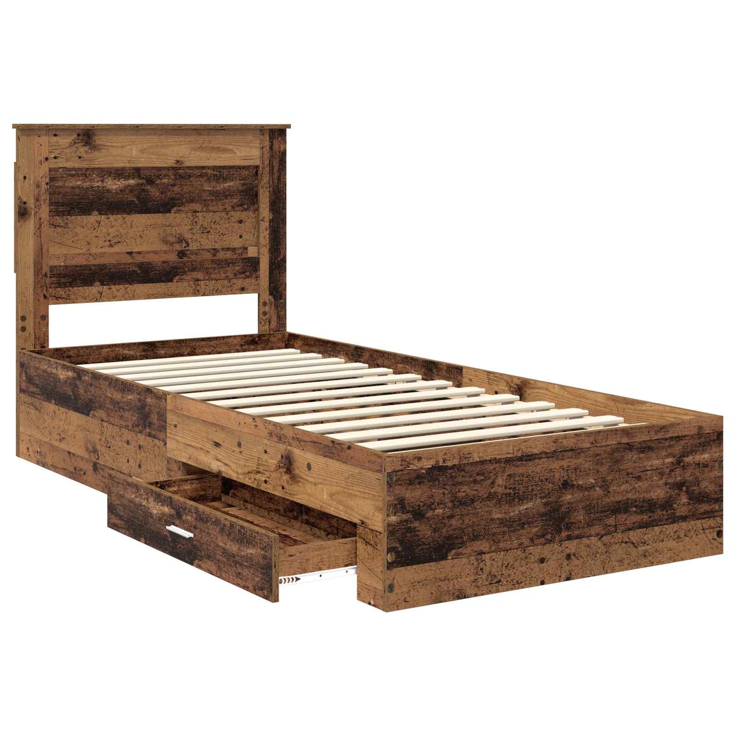 Bed Frame with Drawer with Headboard Manual Engineered Wood