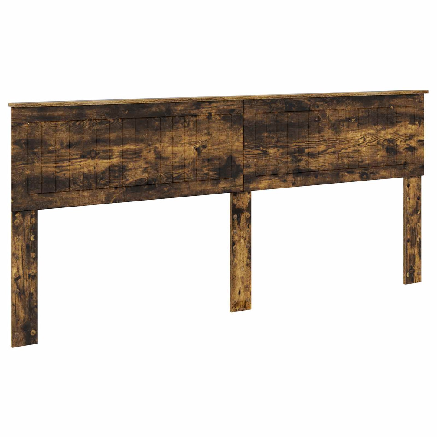 Bed Frame Smoked Oak 200 x 200 cm Solid Pine Wood