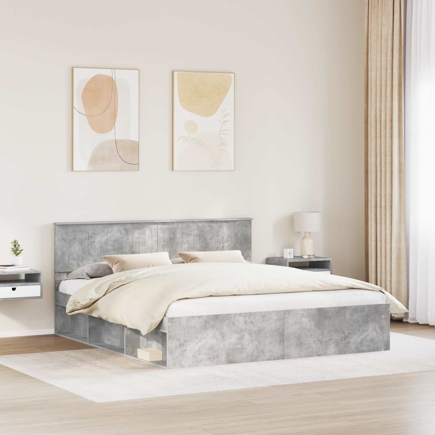Bed Frame with Headboard Concerte 180 x 200 cm Solid Pine Wood