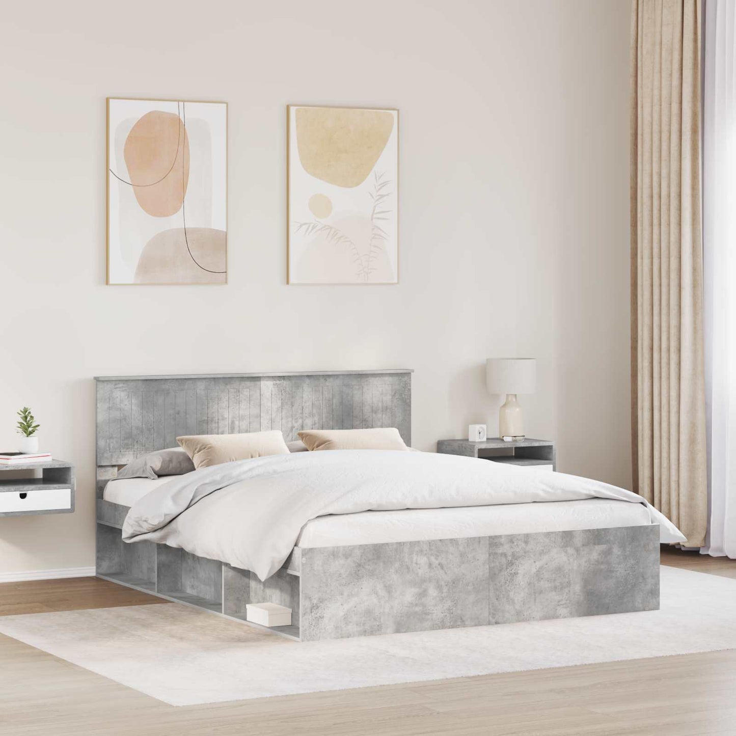 Bed Frame with Headboard Concerte 160 x 200 cm Solid Pine Wood