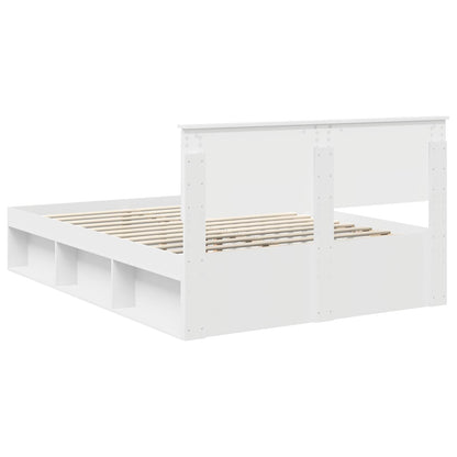 Bed Frame with Headboard White 140 x 200 cm Solid Pine Wood