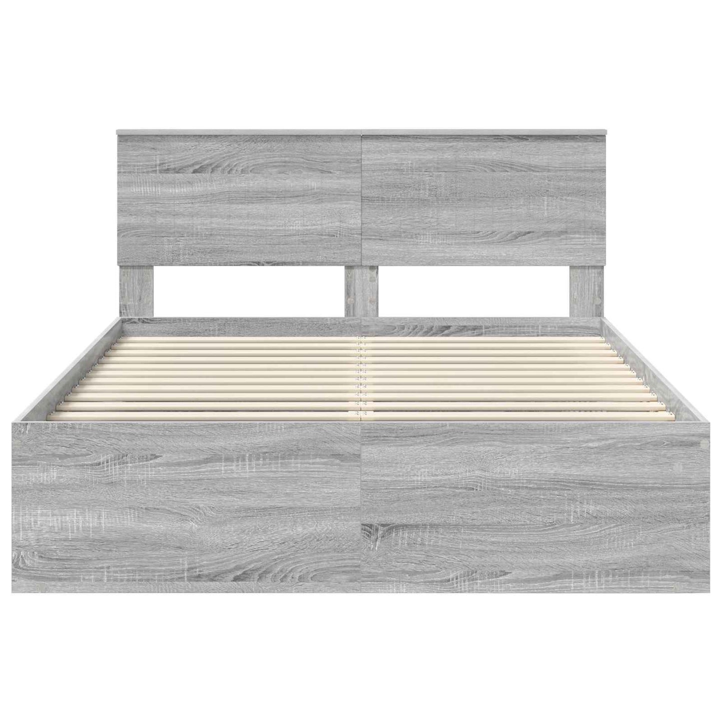 Bed Frame Grey Sonoma 140 x 200 cm Solid Pine Wood