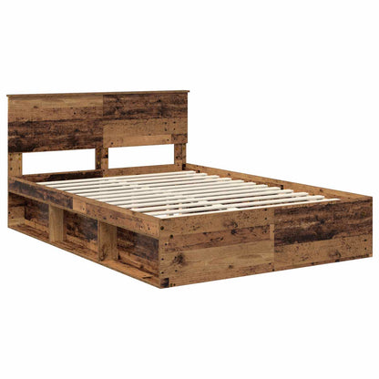 Bed Frame with Headboard Old Wood 140 x 200 cm Solid Pine Wood
