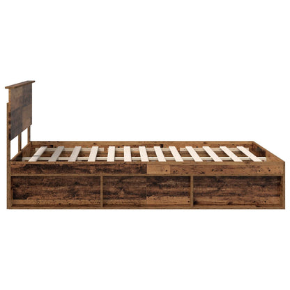 Bed Frame with Headboard Old Wood 140 x 200 cm Solid Pine Wood