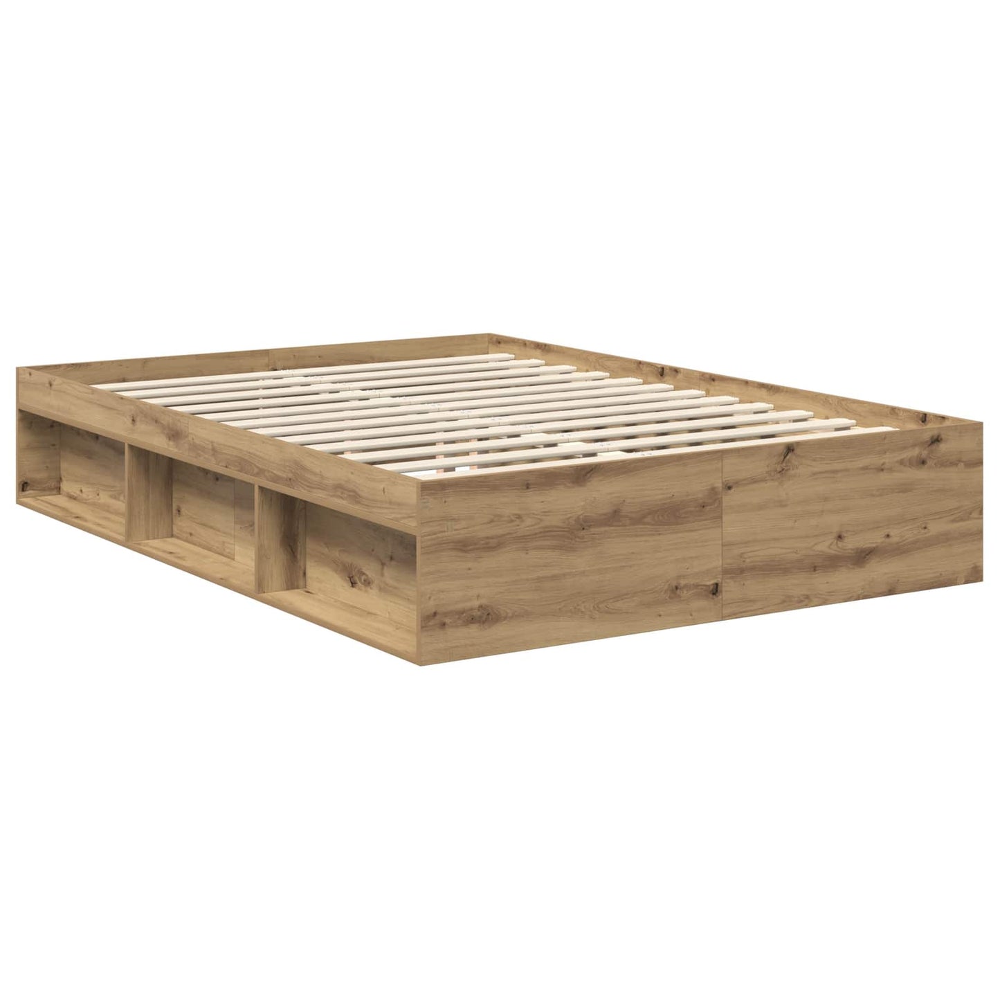 Bed Frame Artisian Oak 140 x 200 cm Solid Pine Wood