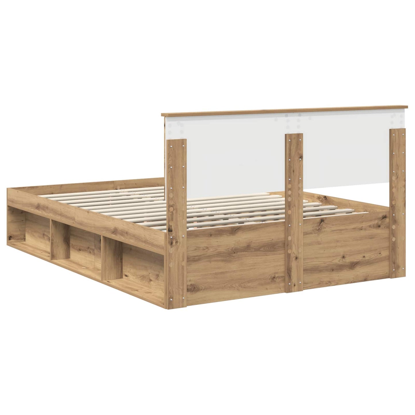 Bed Frame Artisian Oak 140 x 200 cm Solid Pine Wood