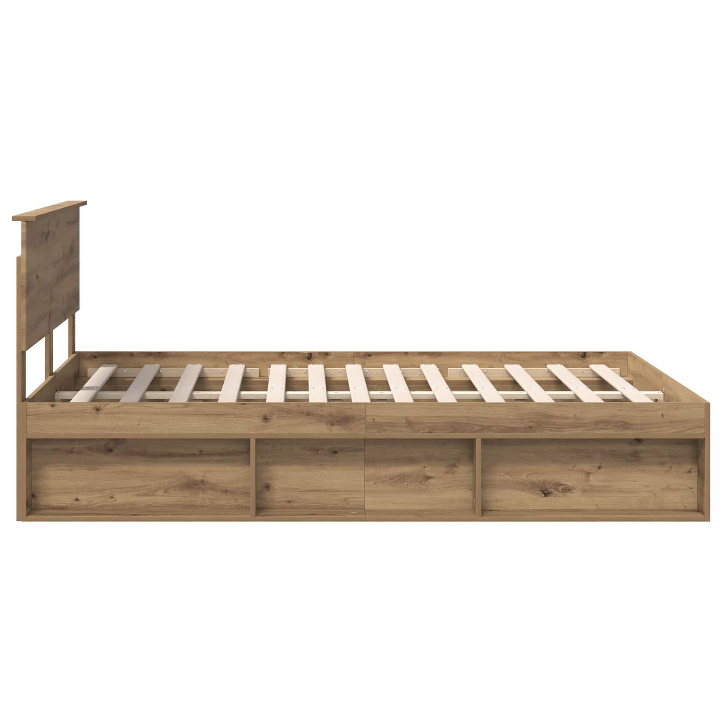 Bed Frame Artisian Oak 140 x 200 cm Solid Pine Wood
