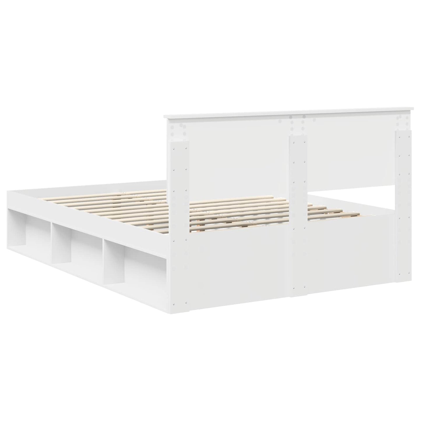 Bed Frame with Headboard White 140 x 190 cm Solid Pine Wood