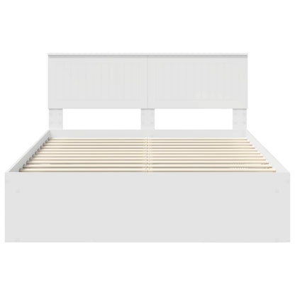 Bed Frame with Headboard White 140 x 190 cm Solid Pine Wood