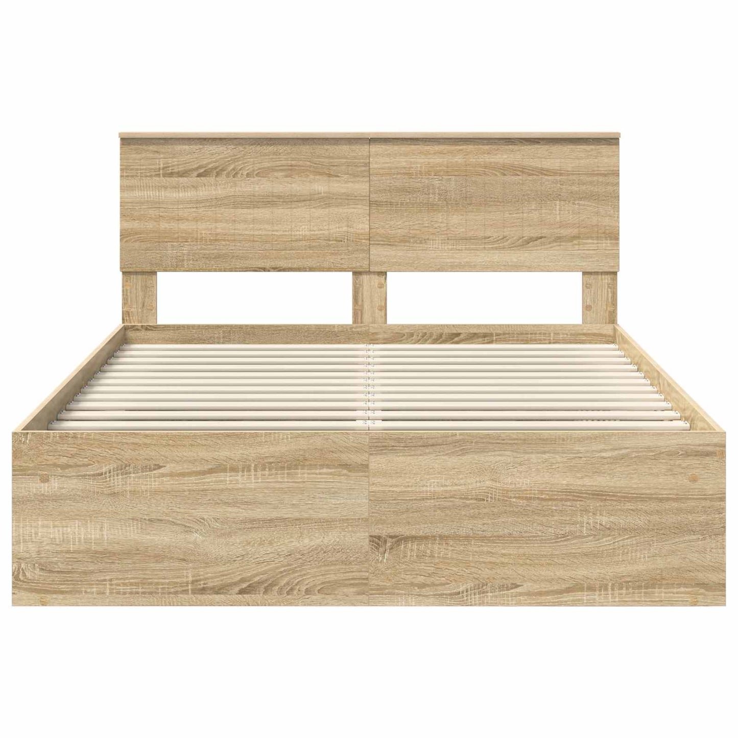 Bed Frame with Headboard Sonoma 140 x 190 cm Solid Pine Wood