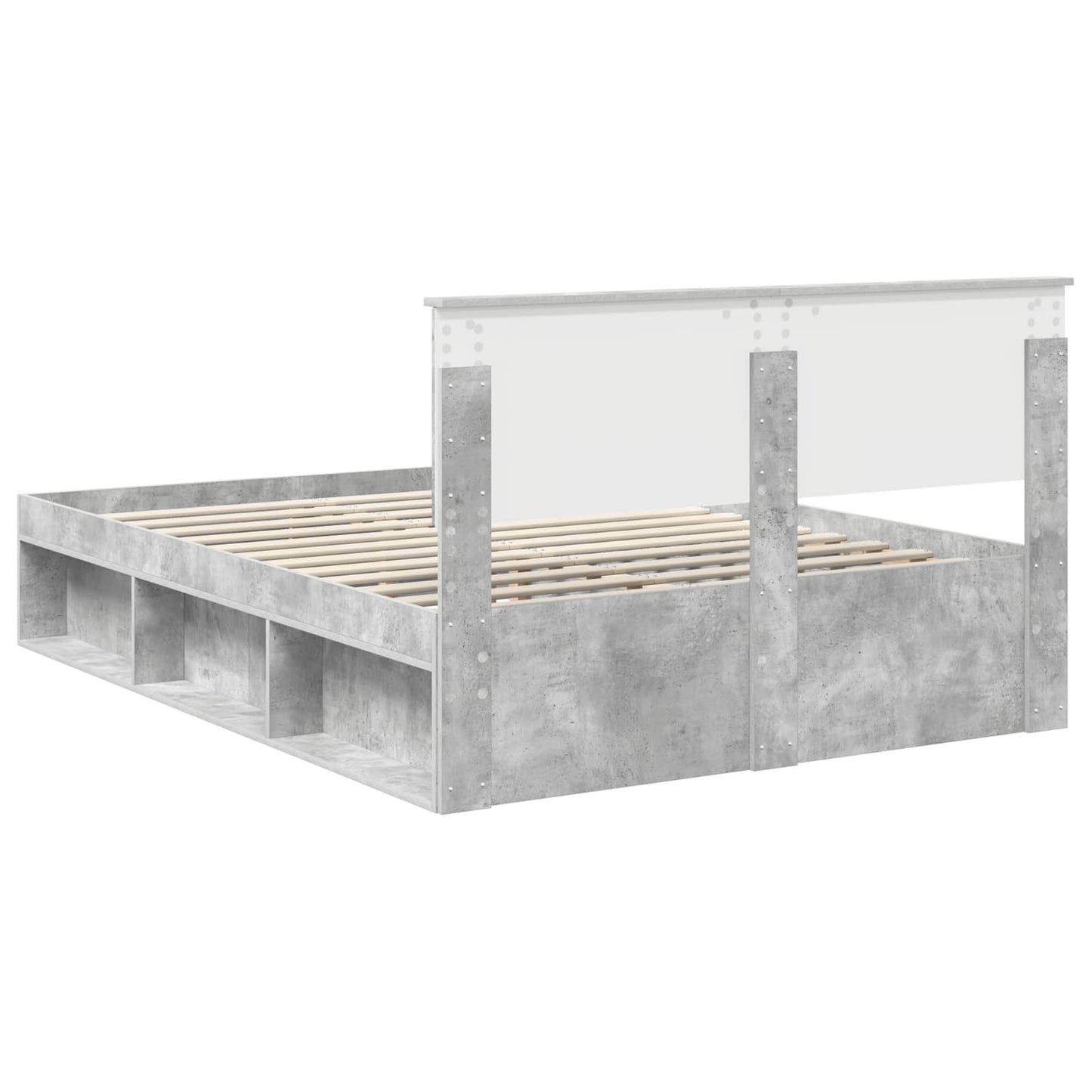 Bed Frame with Headboard Concerte 140 x 190 cm Solid Pine Wood