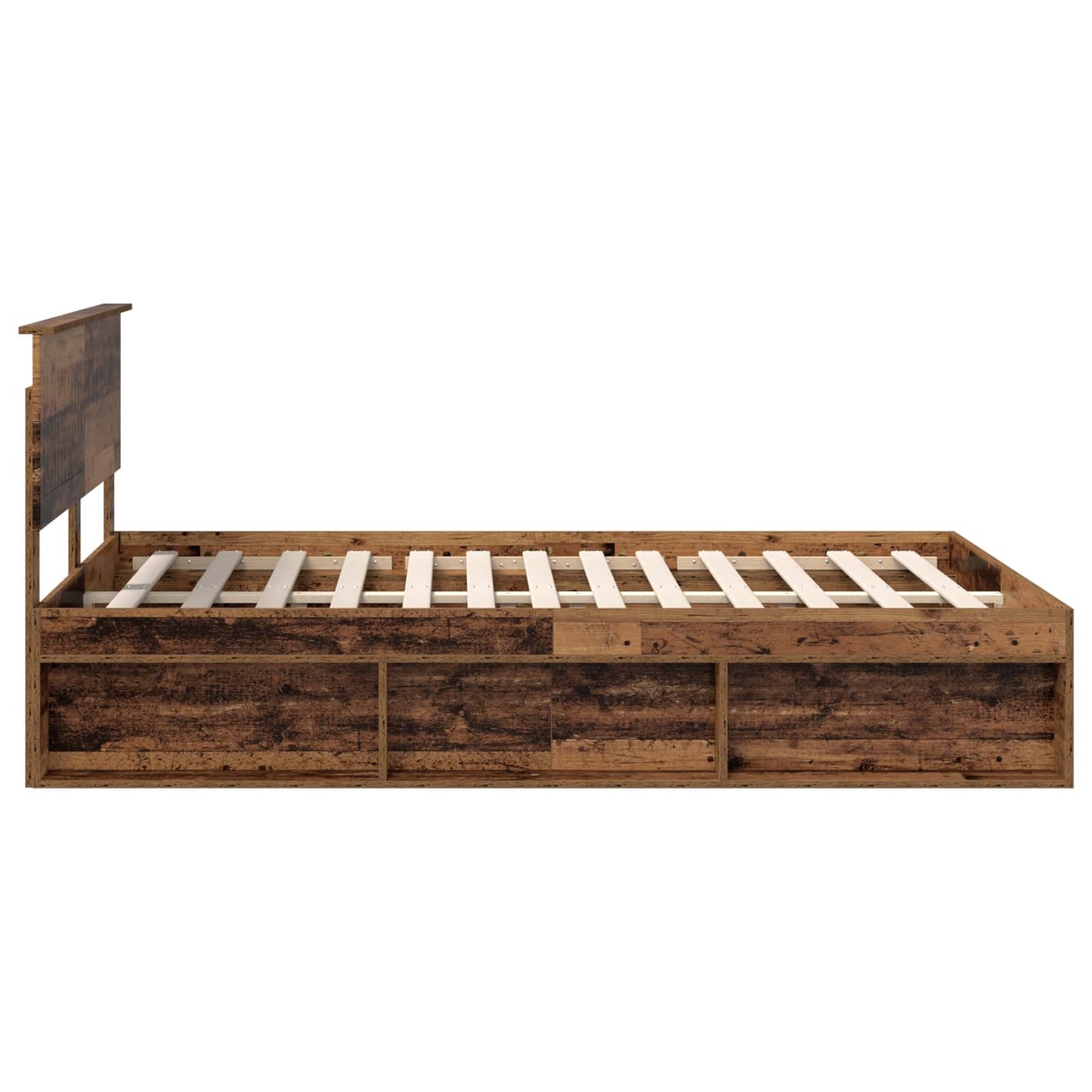 Bed Frame with Headboard Old Wood 140 x 190 cm Solid Pine Wood