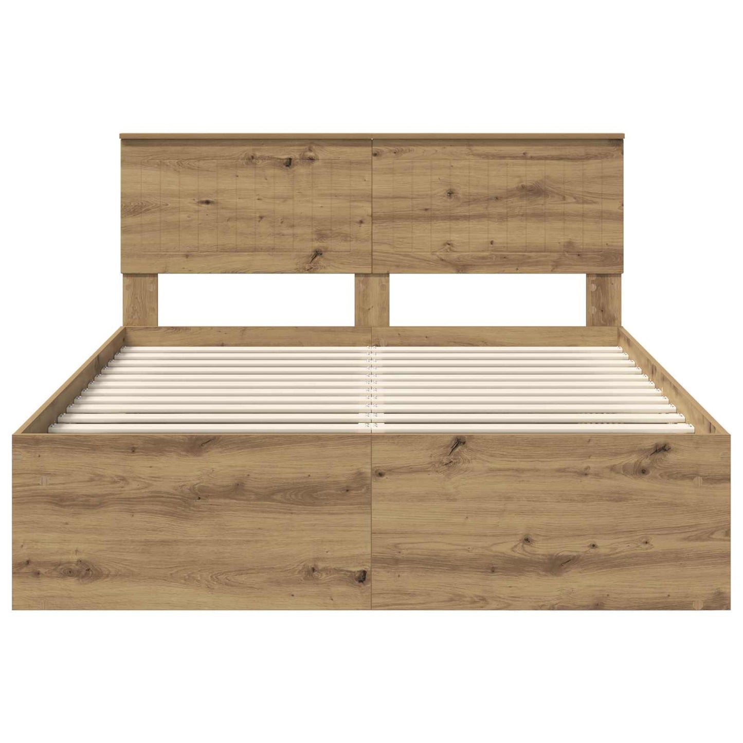 Bed Frame Artisian Oak 140 x 190 cm Solid Pine Wood
