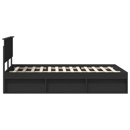 Bed Frame with Headboard Black 120 x 200 cm Solid Pine Wood