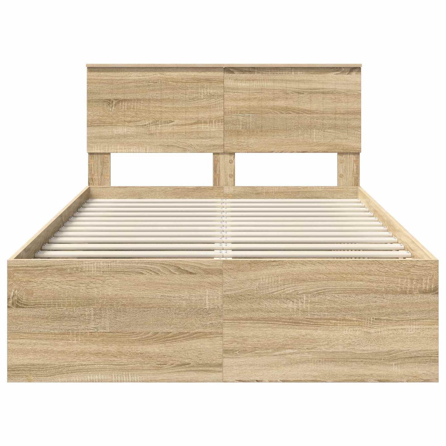 Bed Frame with Headboard Sonoma 120 x 200 cm Solid Pine Wood