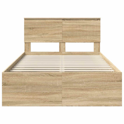 Bed Frame with Headboard Sonoma 120 x 200 cm Solid Pine Wood