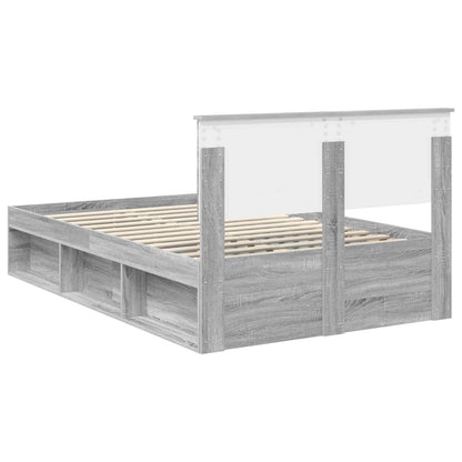 Bed Frame Grey Sonoma 120 x 200 cm Solid Pine Wood