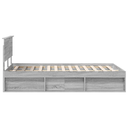 Bed Frame Grey Sonoma 120 x 200 cm Solid Pine Wood
