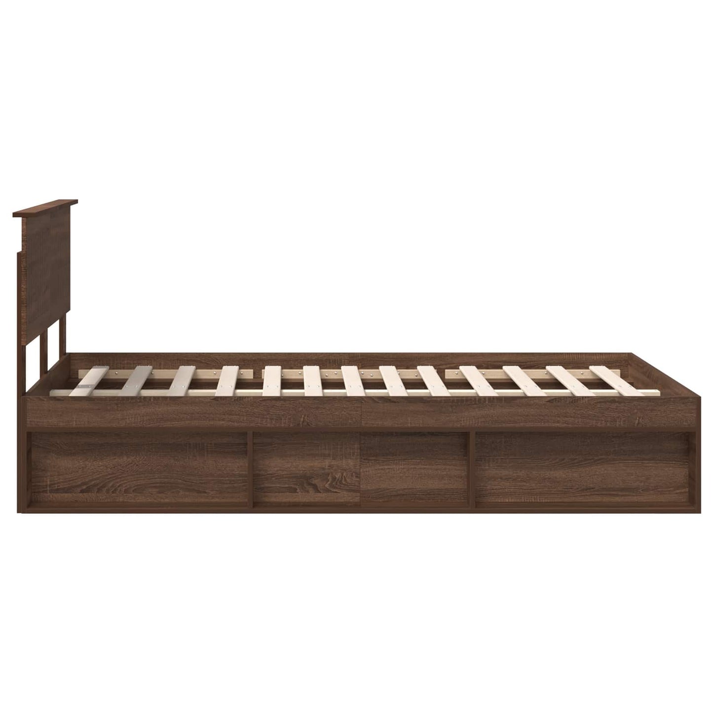 Bed Frame with Headboard Brown Oak 120 x 200 cm Solid Pine Wood
