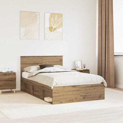 Bed Frame Artisian Oak 120 x 200 cm Solid Pine Wood