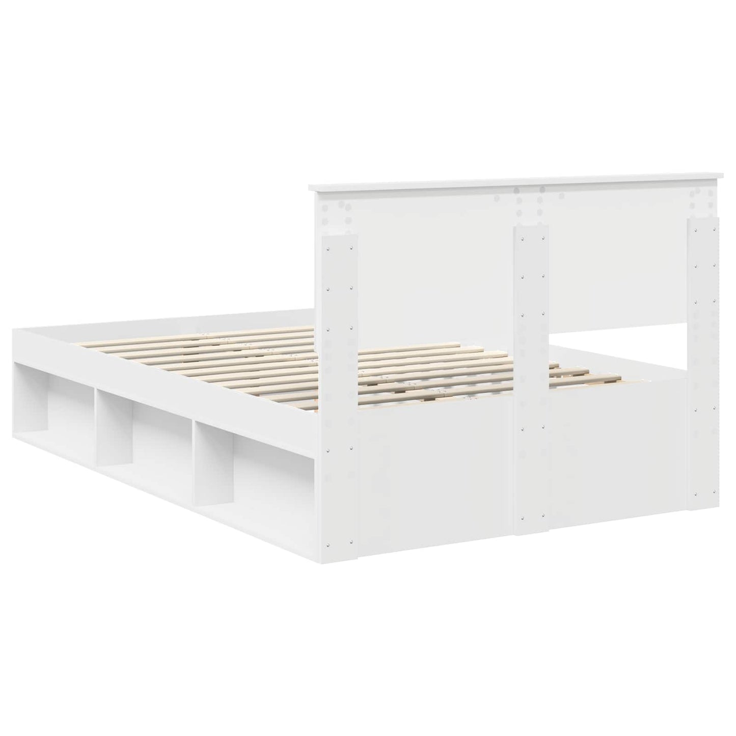 Bed Frame with Headboard White 120 x 190 cm Solid Pine Wood