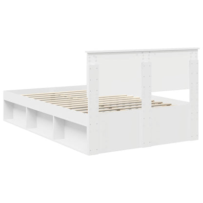 Bed Frame with Headboard White 120 x 190 cm Solid Pine Wood