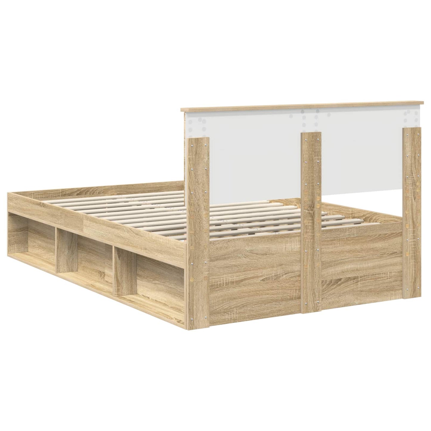 Bed Frame with Headboard Sonoma 120 x 190 cm Solid Pine Wood