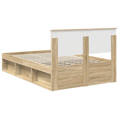 Bed Frame with Headboard Sonoma 120 x 190 cm Solid Pine Wood