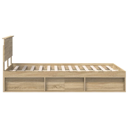 Bed Frame with Headboard Sonoma 120 x 190 cm Solid Pine Wood