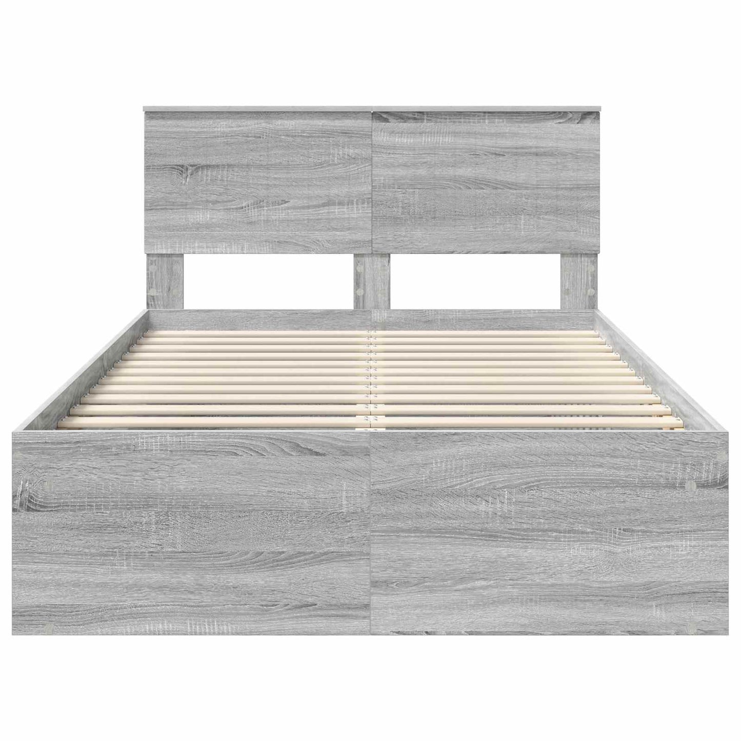 Bed Frame Grey Sonoma 120 x 190 cm Solid Pine Wood
