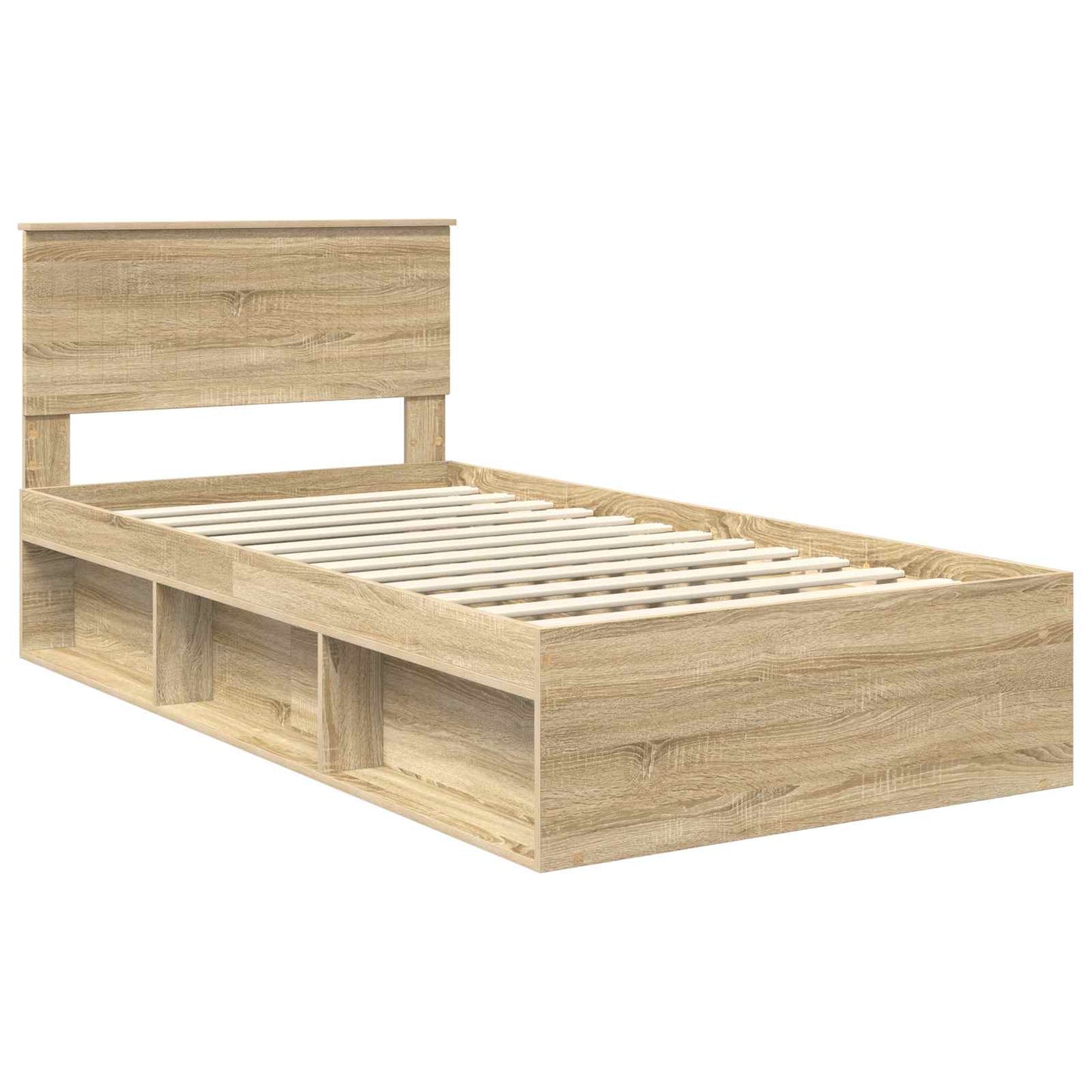 Bed Frame with Headboard Sonoma 100 x 200 cm Solid Pine Wood