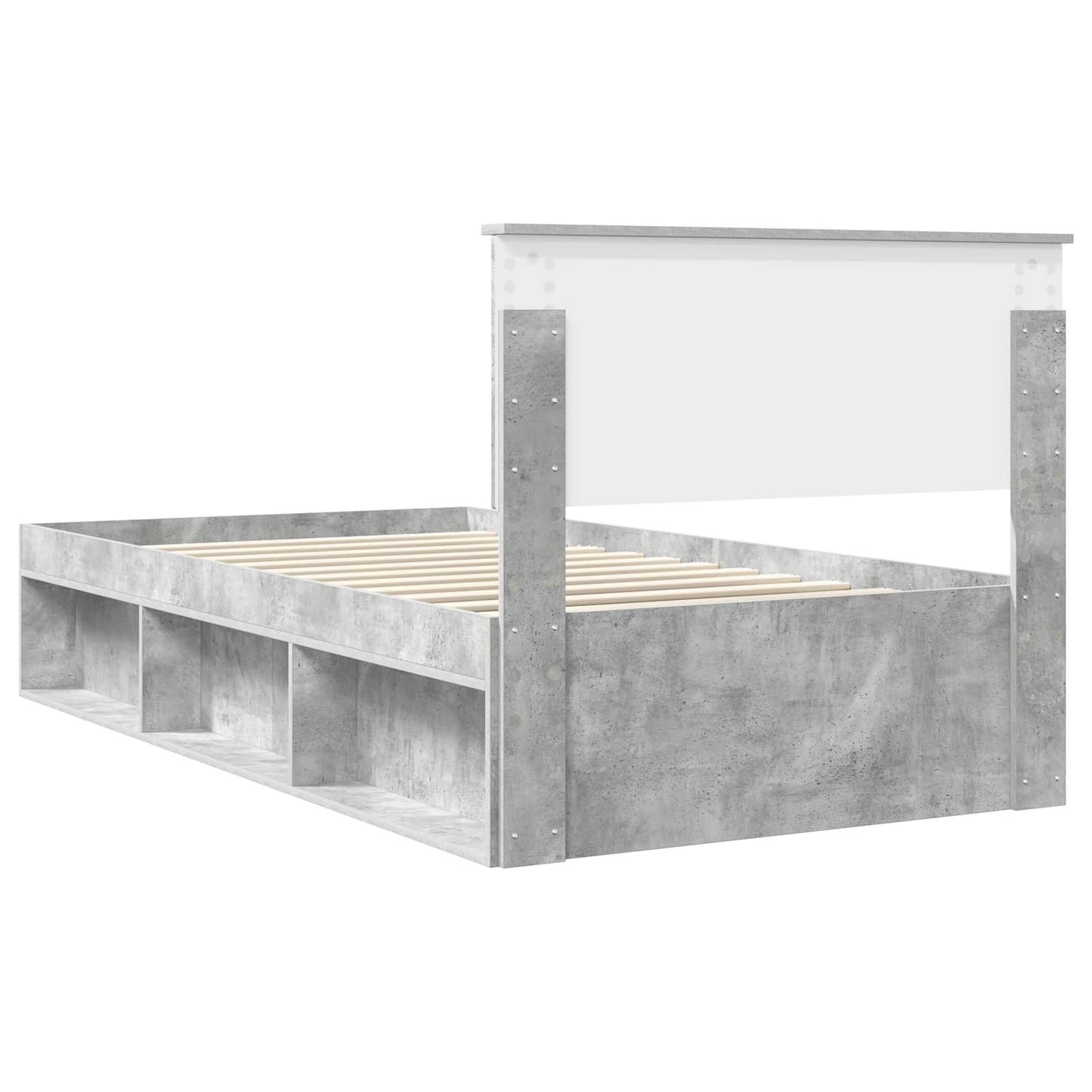 Bed Frame Concerte Grey 100 x 200 cm Solid Pine Wood