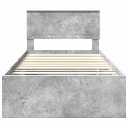 Bed Frame Concerte Grey 100 x 200 cm Solid Pine Wood