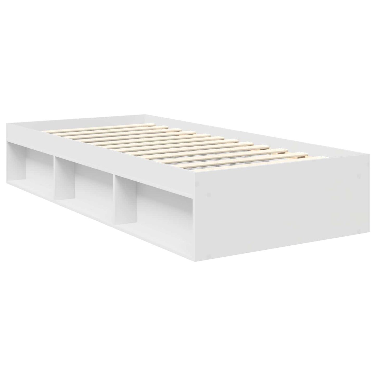 Bed Frame with Headboard White 90 x 200 cm Solid Pine Wood