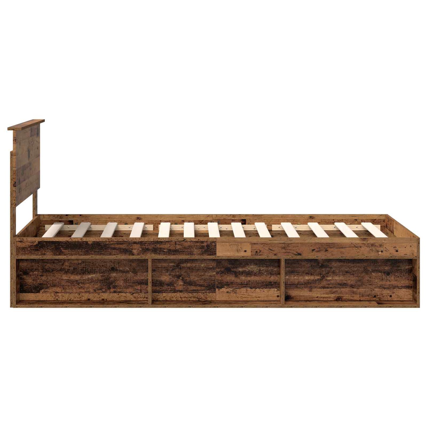 Bed Frame with Headboard Old Wood 90 x 200 cm Solid Pine Wood
