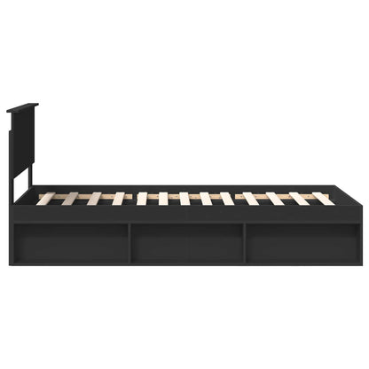 Bed Frame with Headboard Black 90 x 190 cm Solid Pine Wood