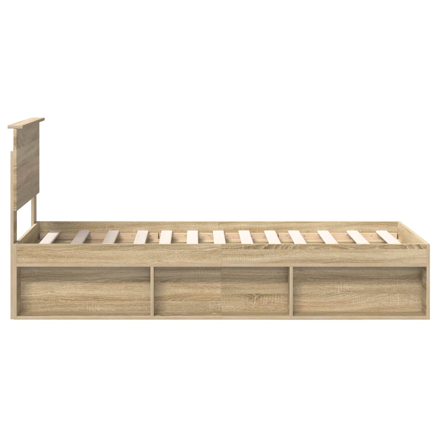 Bed Frame with Headboard Sonoma Oak 75 x 190 cm Solid Pine Wood