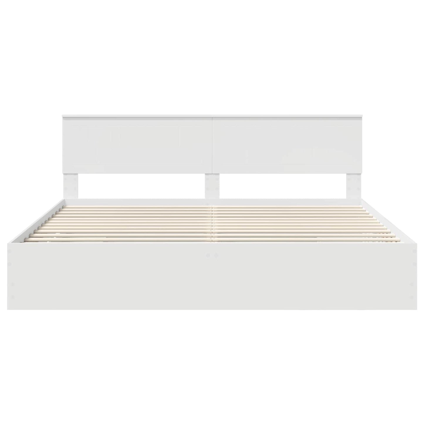 Bed Frame with Drawer White 200 x 200 cm Engineer Wood