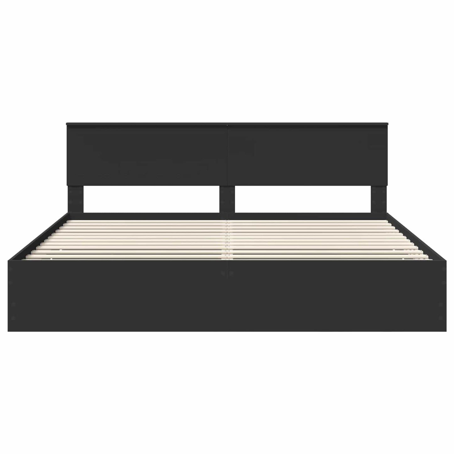 Bed Frame with Drawer Black 200 x 200 cm Engineer Wood