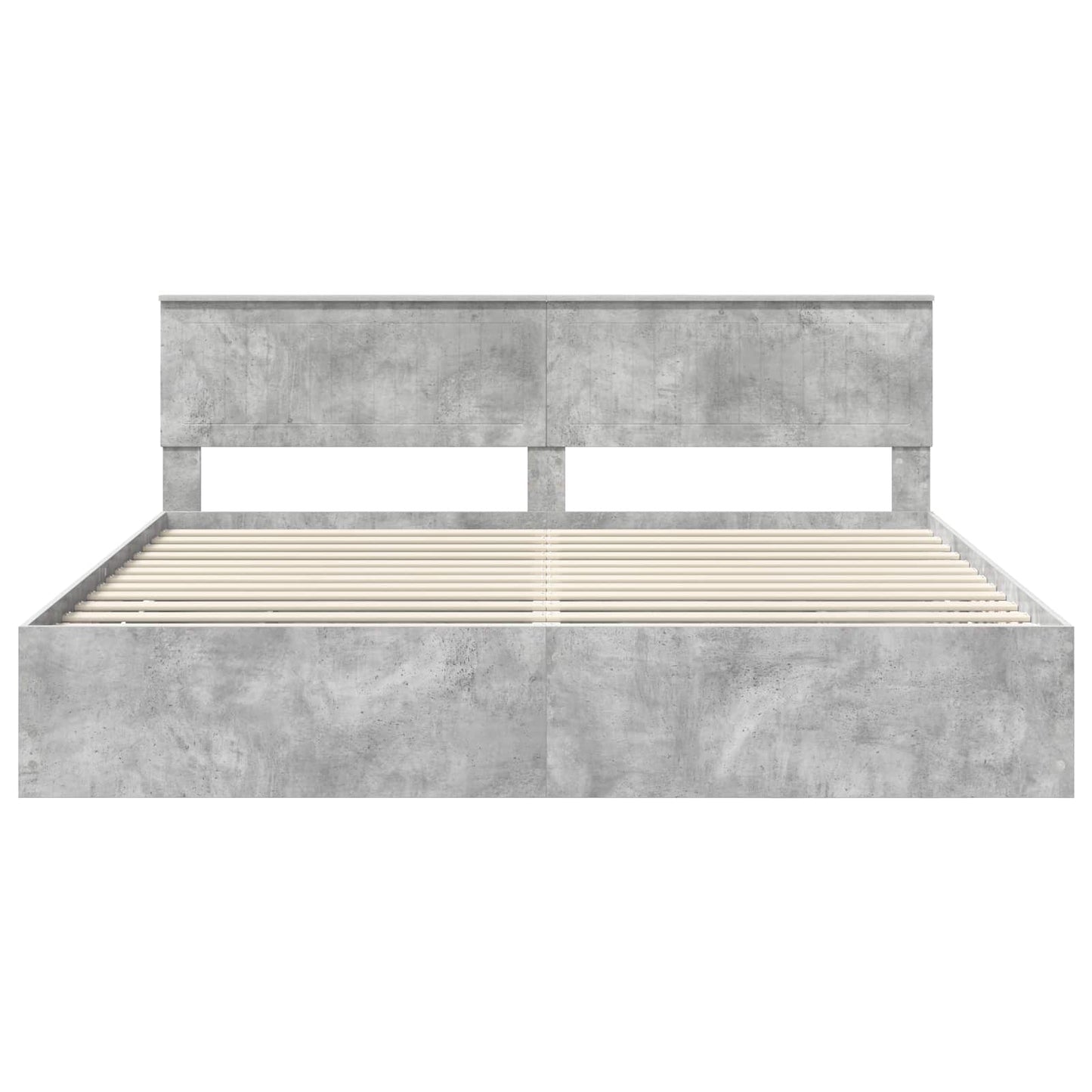 Bed Frame with Drawer Concrete Grey 200 x 200 cm Engineer Wood