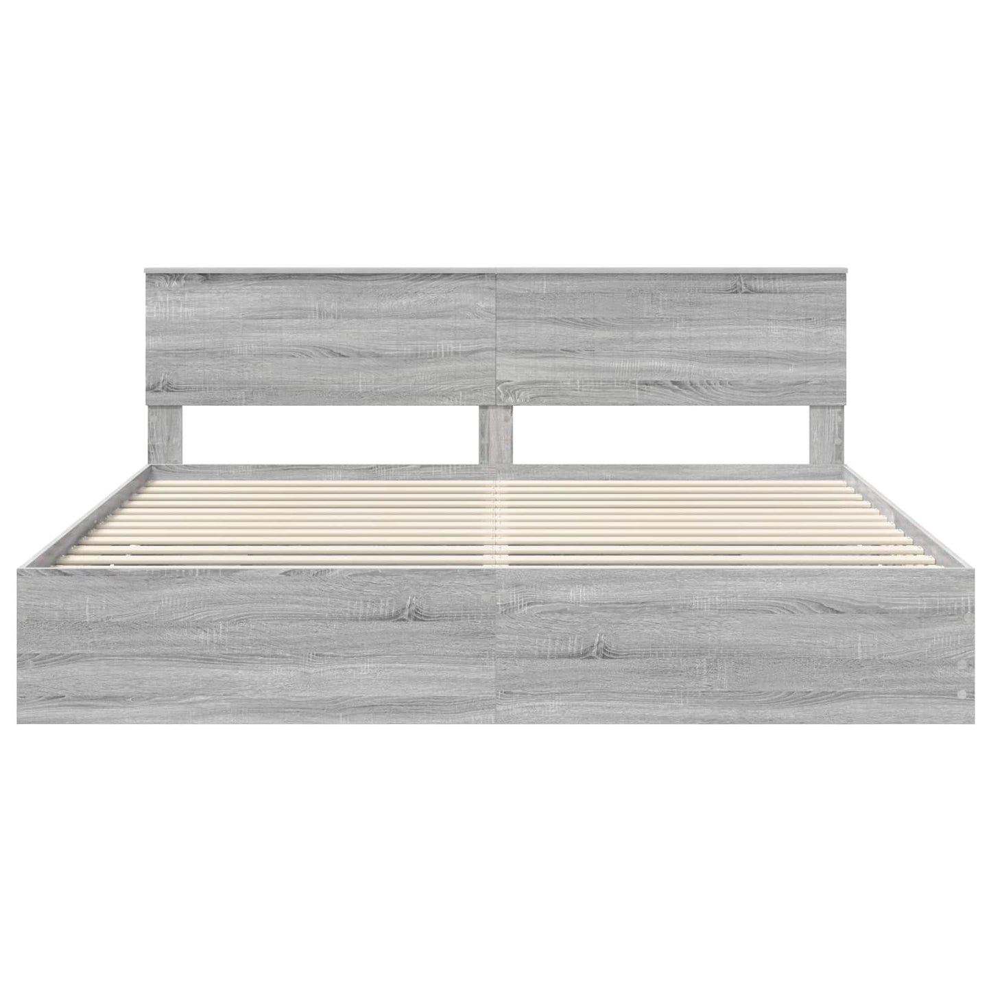 Bed Frame with Drawer Grey Sonoma 200 x 200 cm Engineer Wood