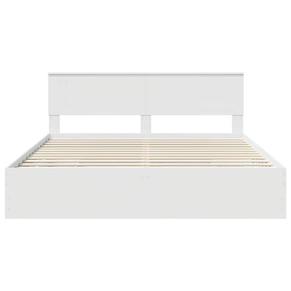 Bed Frame with Drawer White 180 x 200 cm Engineer Wood