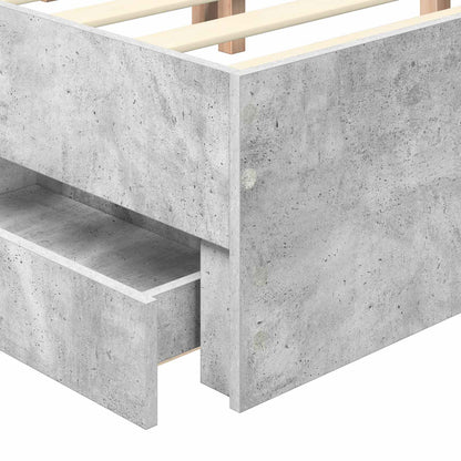 Bed Frame with Drawer Concrete Grey 180 x 200 cm Engineer Wood