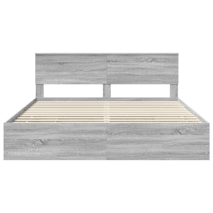 Bed Frame with Drawer Grey Sonoma 180 x 200 cm Engineer Wood