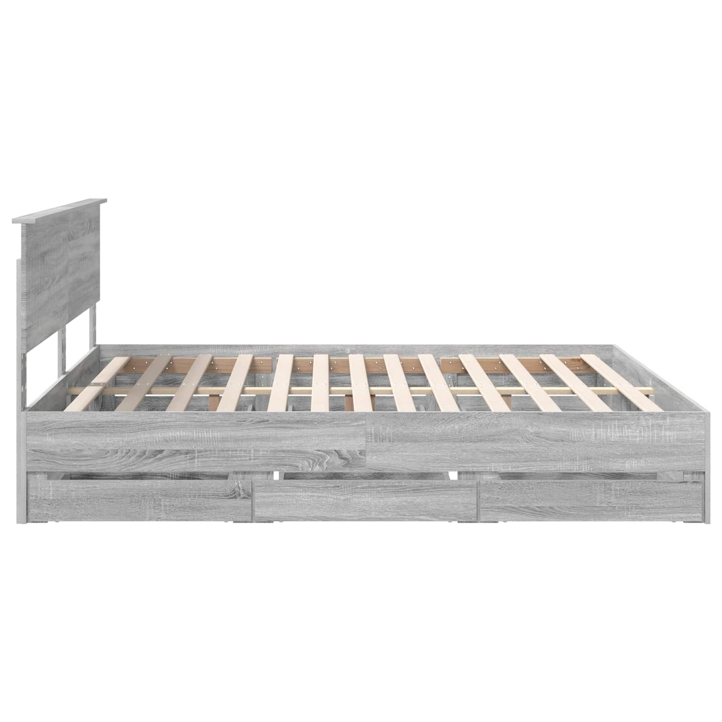 Bed Frame with Drawer Grey Sonoma 180 x 200 cm Engineer Wood