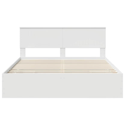 Bed Frame with Drawer White 160 x 200 cm Engineer Wood