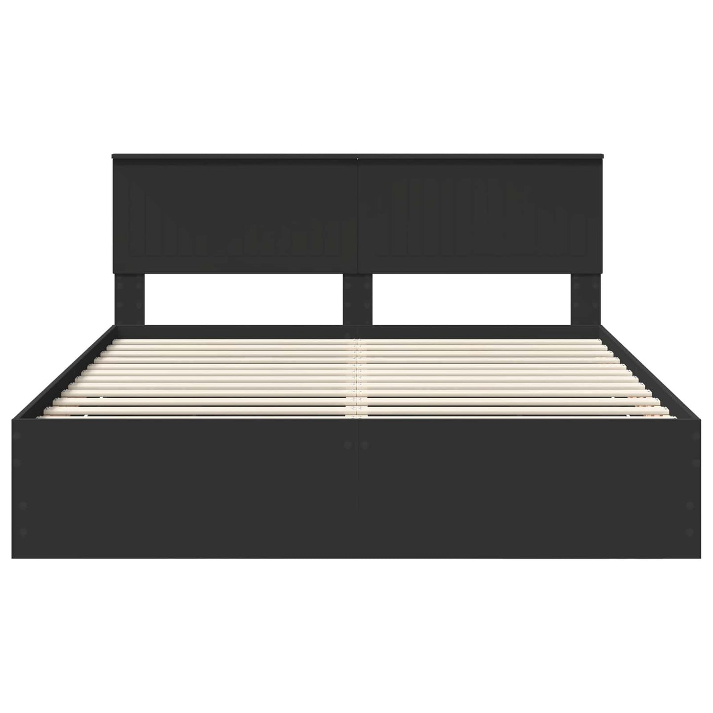 Bed Frame with Drawer Black 160 x 200 cm Engineer Wood