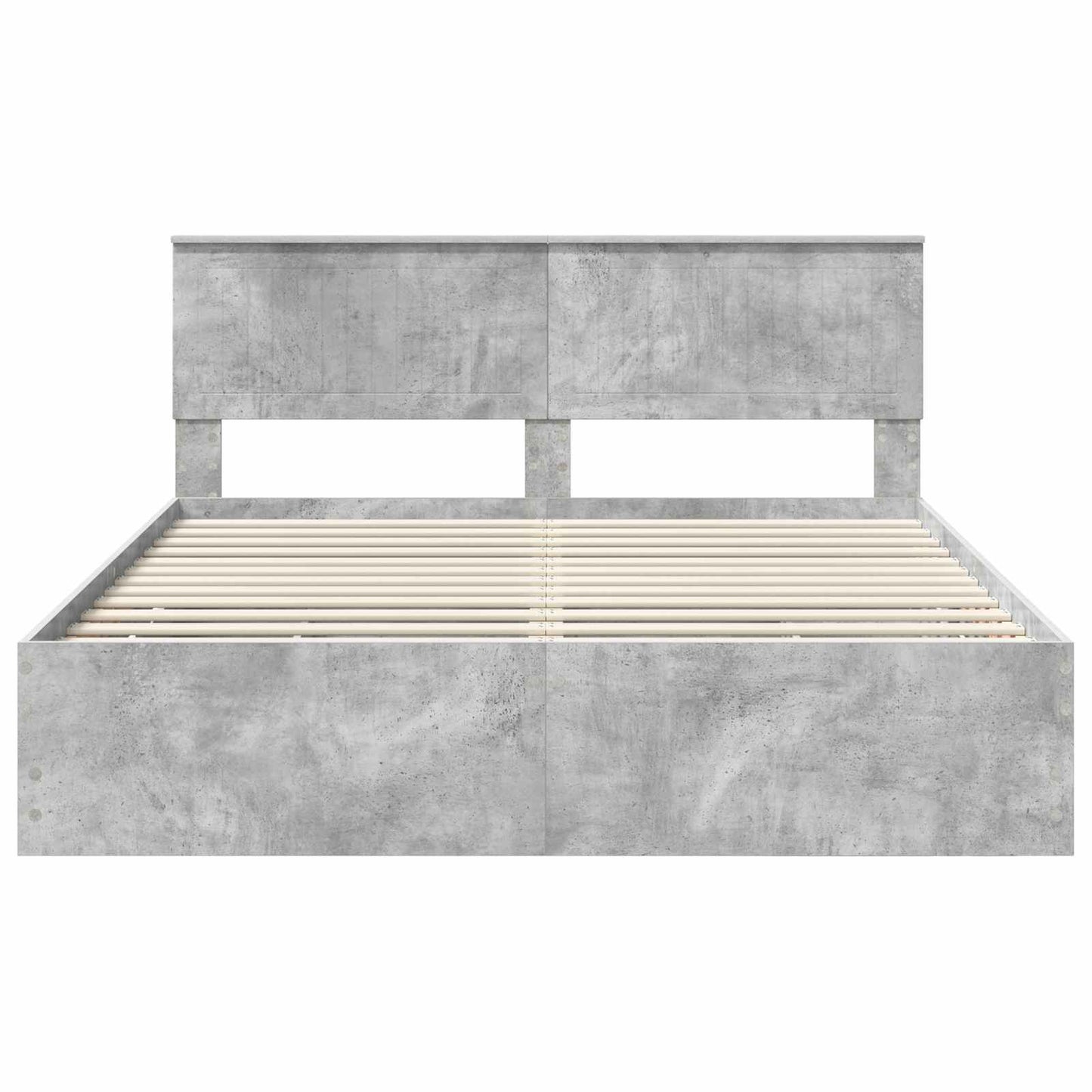 Bed Frame with Drawer Concrete Grey 160 x 200 cm Engineer Wood