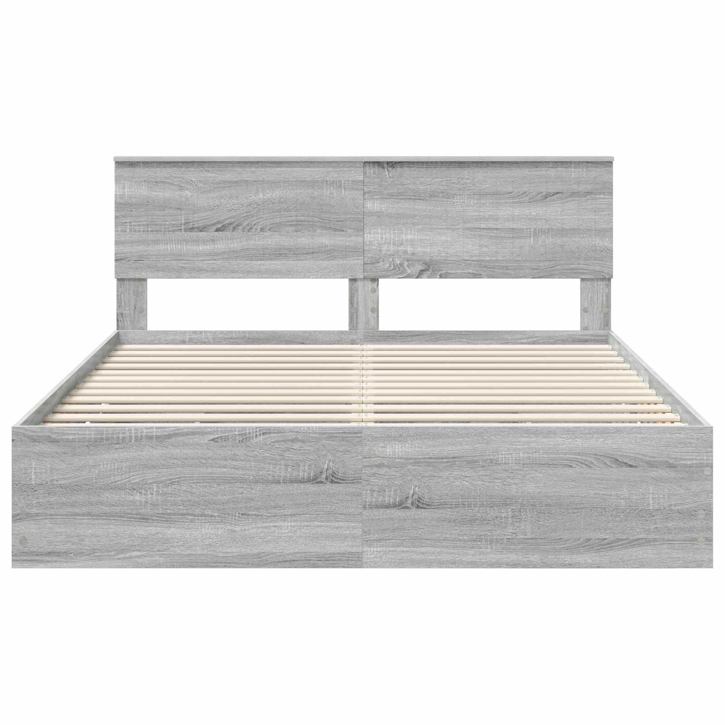 Bed Frame with Drawer Grey Sonoma 160 x 200 cm Engineer Wood